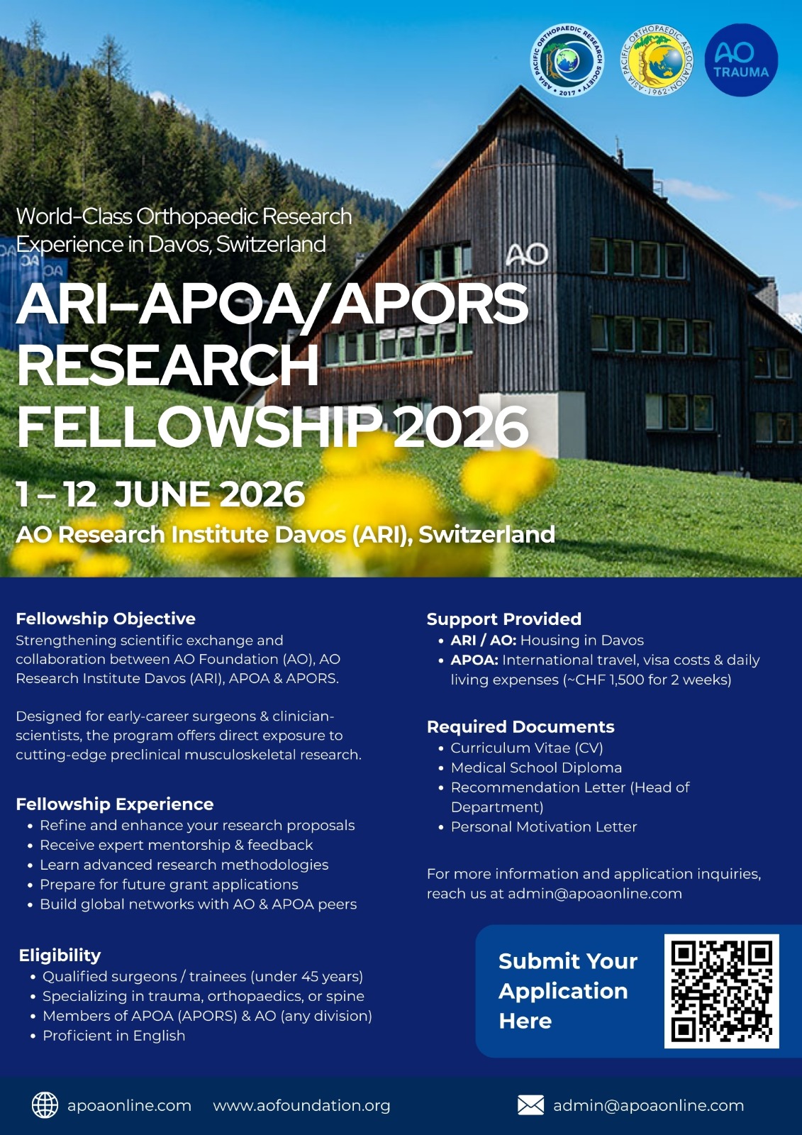 Poster for the ARI / APOA Research Fellowship