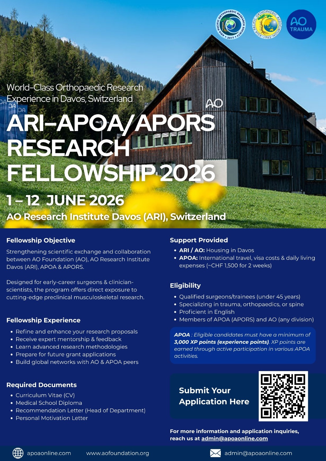 Poster for the ARI / APOA Research Fellowship